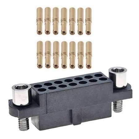 HARWIN Board Connector, 20 Contact(S), 2 Row(S), Female, 0.079 Inch Pitch, Crimp Terminal, M2X0.4, Black M80-4812005